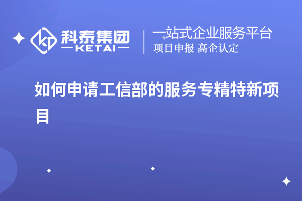 如何申請(qǐng)工信部的服務(wù)專精特新項(xiàng)目