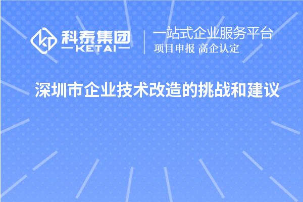 深圳市企業技術改造：面臨的挑戰與應對建議