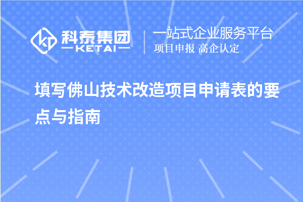 填寫佛山技術改造項目申請表的要點與指南