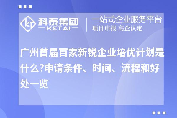 廣州首屆百家新銳企業培優計劃是什么?申請條件、時間、流程和好處一覽