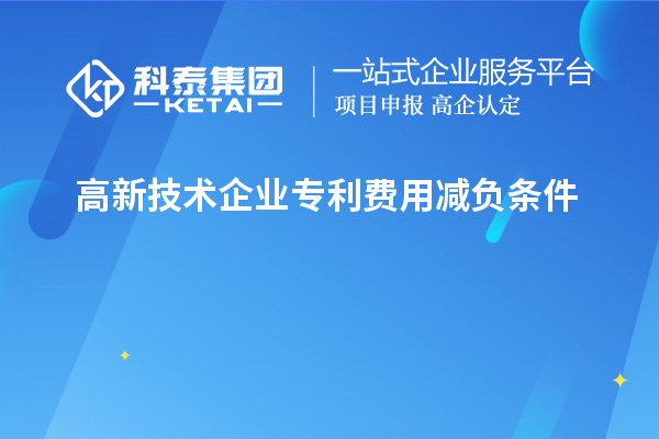 高新技術企業專利費用減負條件