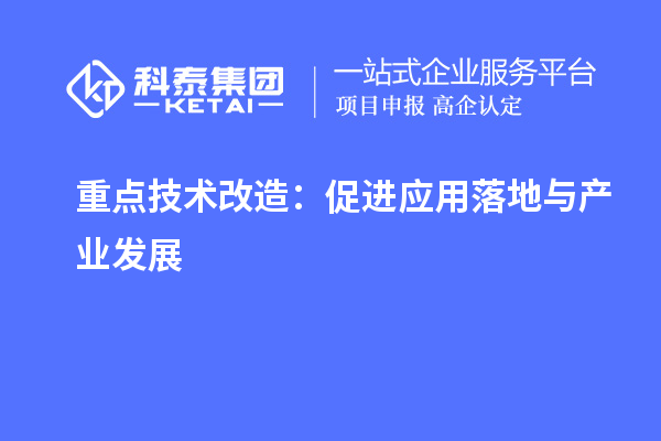 重點(diǎn)技術(shù)改造：促進(jìn)應(yīng)用落地與產(chǎn)業(yè)發(fā)展		 		