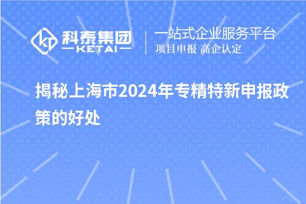 揭秘上海市2024年專精特新申報政策的好處