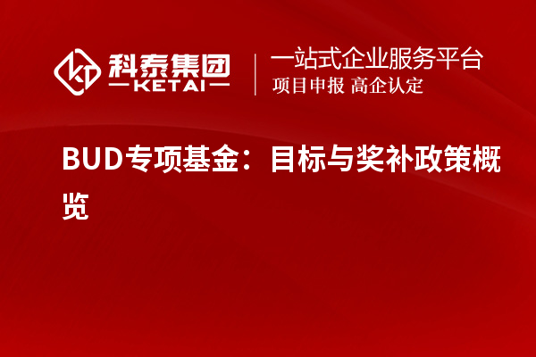 BUD專項基金：目標與獎補政策概覽