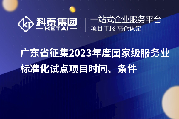 廣東省征集2023年度國家級服務業標準化試點項目時間、條件