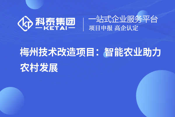 梅州技術改造項目：智能農業助力農村發展