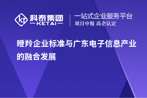 瞪羚企業標準與廣東電子信息產業的融合發展