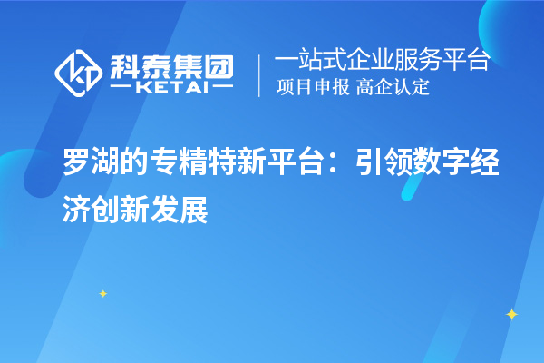 羅湖的專精特新平臺：引領數字經濟創新發展