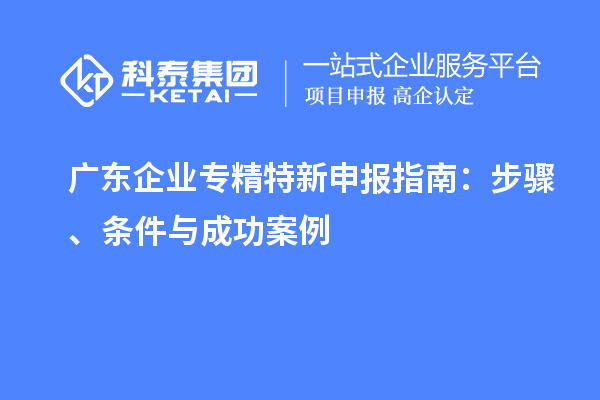 廣東企業(yè)專精特新申報指南：步驟、條件與成功案例