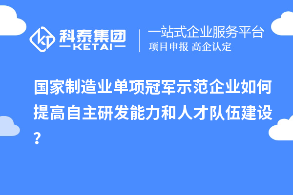 國家制造業單項冠軍示范企業如何提高自主研發能力和人才隊伍建設？