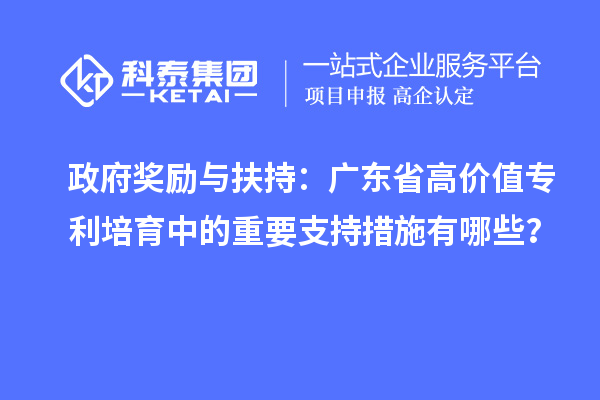 政府獎勵與扶持：廣東省高價值專利培育中的重要支持措施有哪些？