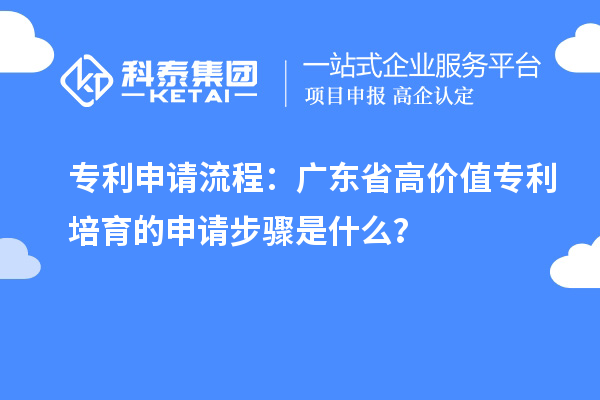 專利申請流程：廣東省高價值專利培育的申請步驟是什么？