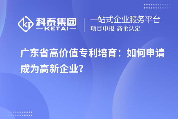 廣東省高價值專利培育：如何申請成為高新企業？