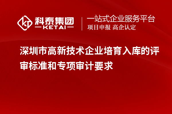 深圳市高新技術企業培育入庫的評審標準和專項審計要求