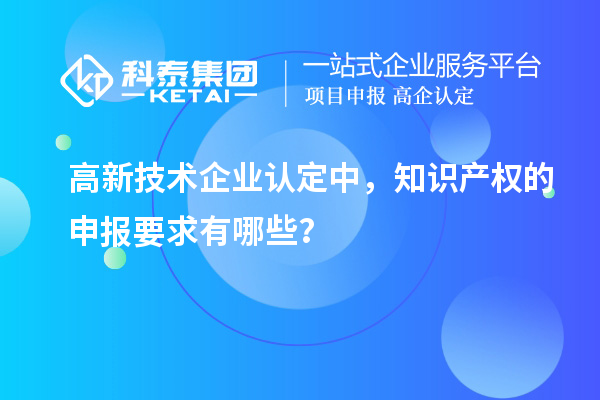 高新技術企業認定中，知識產權的申報要求有哪些？