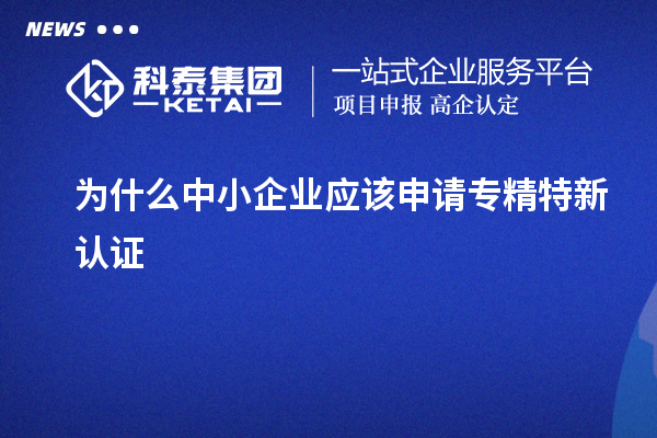 為什么中小企業應該申請專精特新認證