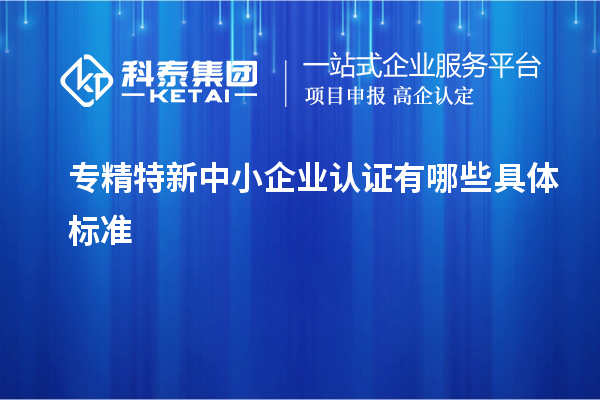 專精特新中小企業認證有哪些具體標準