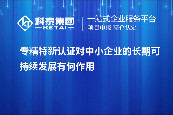 專精特新認證對中小企業的長期可持續發展有何作用