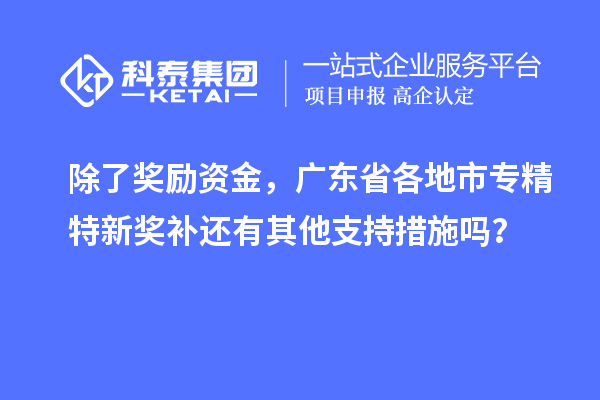 除了獎勵資金，廣東省各地市專精特新獎補還有其他支持措施嗎？