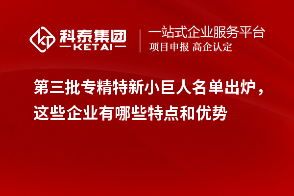 第三批專精特新小巨人名單出爐，這些企業(yè)有哪些特點和優(yōu)勢