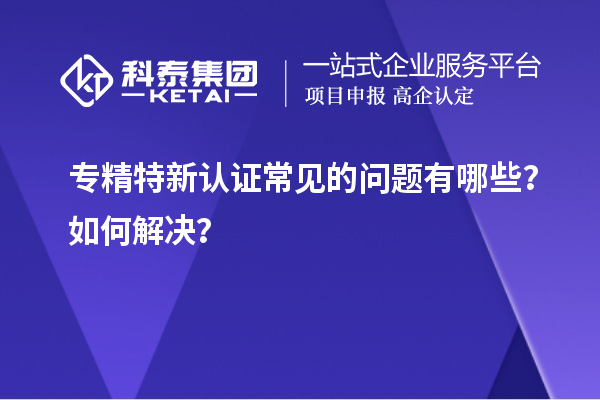 專精特新認證常見的問題有哪些？如何解決？