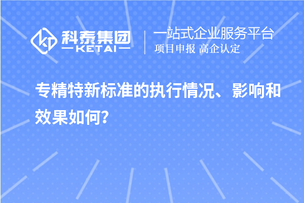 專精特新標準的執行情況、影響和效果如何？