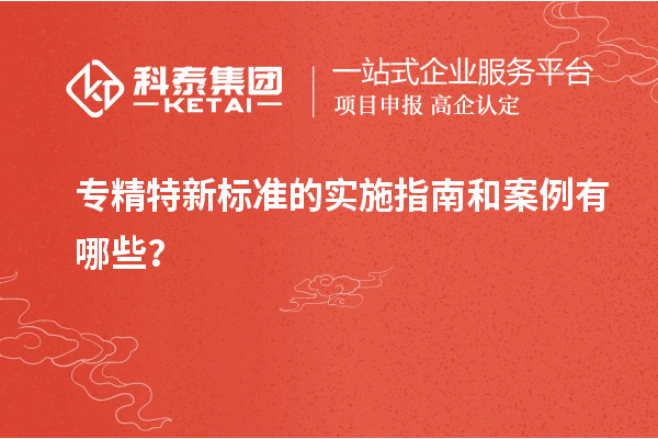 專精特新標準的實施指南和案例有哪些？