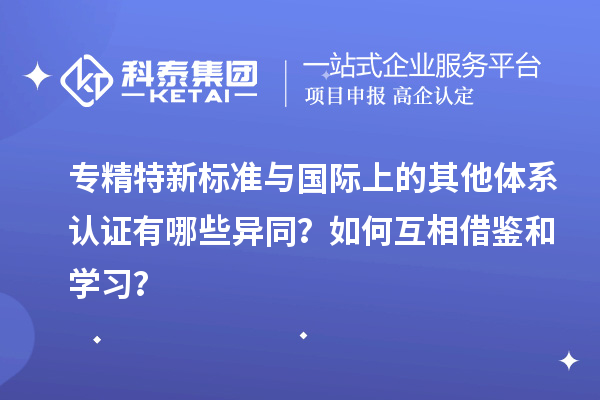 專精特新標(biāo)準(zhǔn)與國(guó)際上的其他體系認(rèn)證有哪些異同？如何互相借鑒和學(xué)習(xí)？