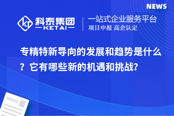 專精特新導向的發展和趨勢是什么？它有哪些新的機遇和挑戰？