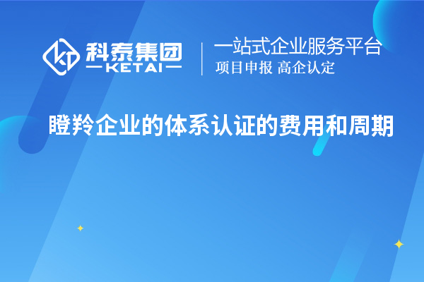 瞪羚企業的體系認證的費用和周期