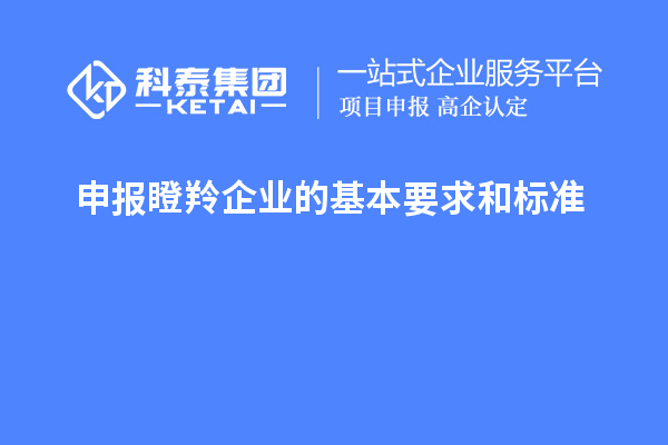 申報瞪羚企業的基本要求和標準