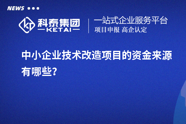 中小企業技術改造項目的資金來源有哪些？