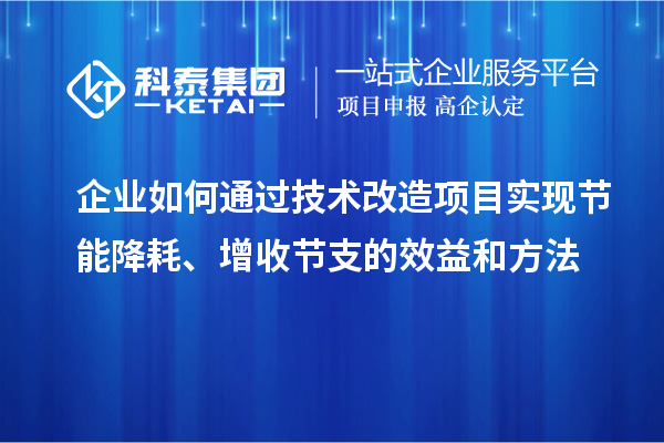 企業如何通過技術改造項目實現節能降耗、增收節支的效益和方法