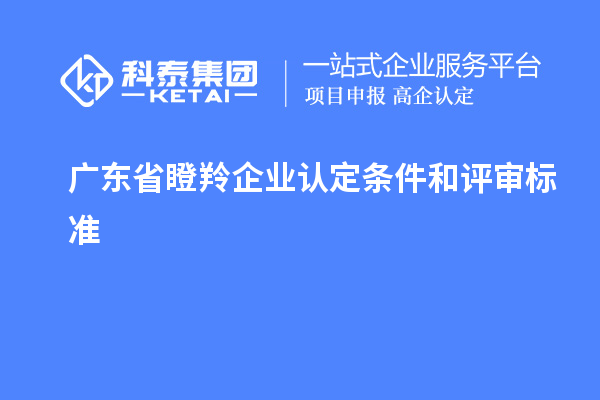 廣東省瞪羚企業認定條件和評審標準