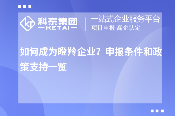 如何成為瞪羚企業？申報條件和政策支持一覽