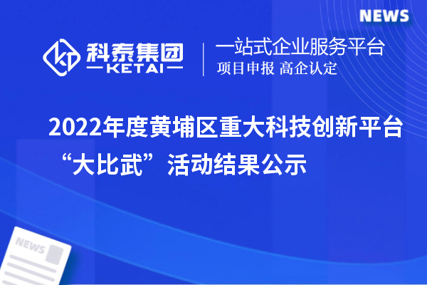 2022年度黃埔區(qū)重大科技創(chuàng)新平臺(tái)“大比武”活動(dòng)結(jié)果公示