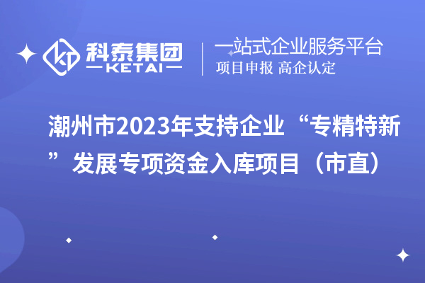 潮州市2023年支持企業“專精特新”發展專項資金入庫項目（市直）