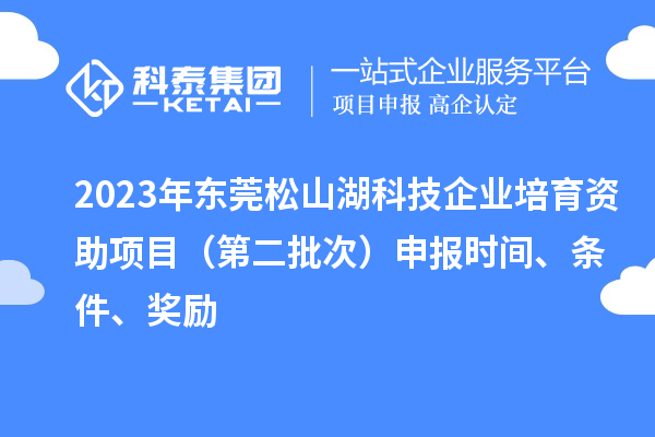 2023年東莞松山湖科技企業培育資助項目（第二批次）申報時間、條件、獎勵