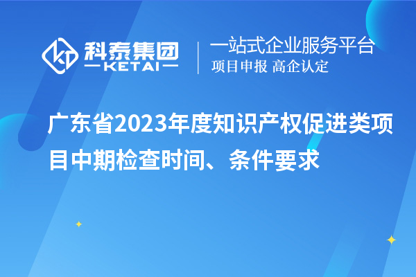 廣東省2023年度知識產權促進類項目中期檢查時間、條件要求