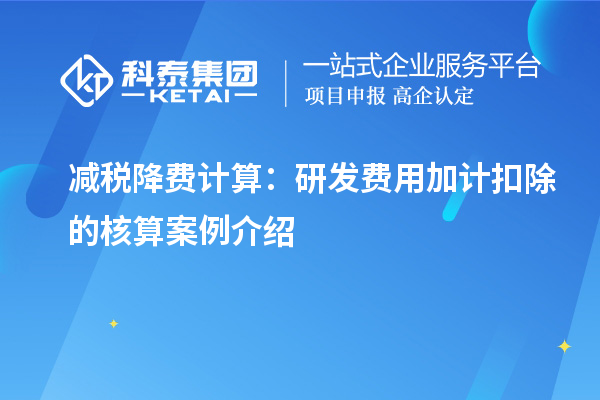 減稅降費計算：研發費用加計扣除的核算案例介紹