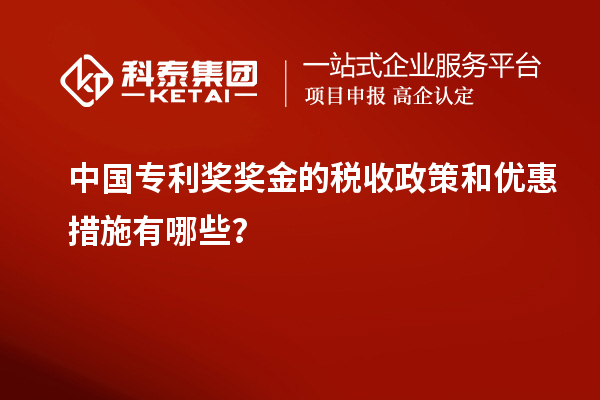 中國專利獎獎金的稅收政策和優惠措施有哪些？