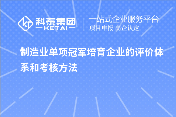 制造業(yè)單項(xiàng)冠軍培育企業(yè)的評價體系和考核方法