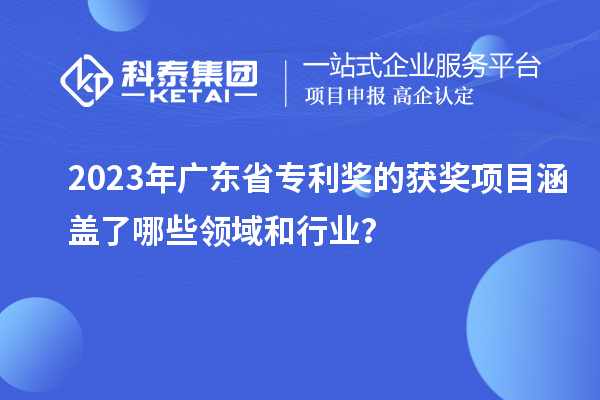 2023年廣東省專利獎的獲獎項目涵蓋了哪些領域和行業？