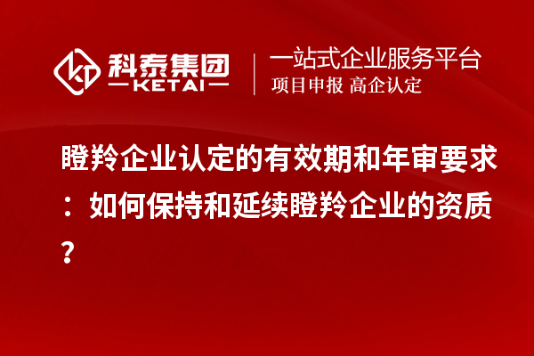 瞪羚企業認定的有效期和年審要求：如何保持和延續瞪羚企業的資質？