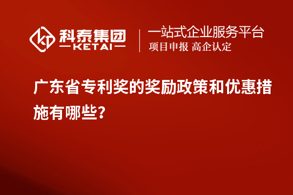 廣東省專利獎的獎勵政策和優惠措施有哪些？