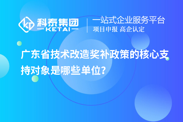 廣東省技術改造獎補政策的核心支持對象是哪些單位？