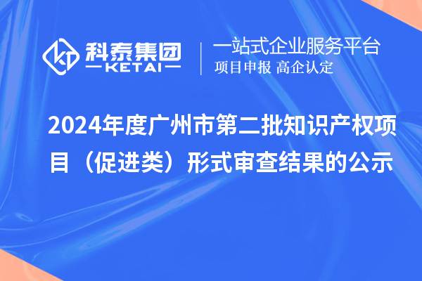 2024年度廣州市第二批知識產權項目（促進類）形式審查結果的公示