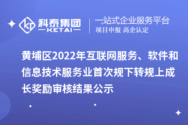 黃埔區2022年互聯網服務、軟件和信息技術服務業首次規下轉規上成長獎勵審核結果公示