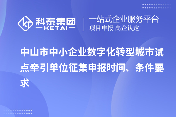 中山市中小企業數字化轉型城市試點牽引單位征集申報時間、條件要求