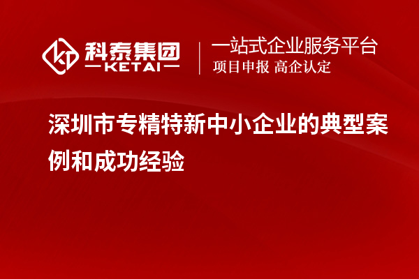 深圳市專精特新中小企業(yè)的典型案例和成功經(jīng)驗